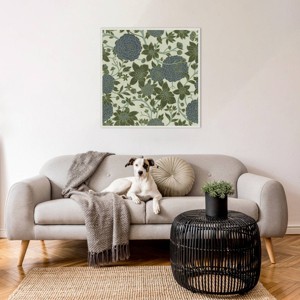 Amanti Art Puff Ball Vines Blue Green by Katie Oshea Framed Canvas Wall Art Print - 1 of 4