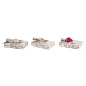 Transpac Small Wood Spring Book Stack Set of 3 Spring Home Decorations - 1 of 1