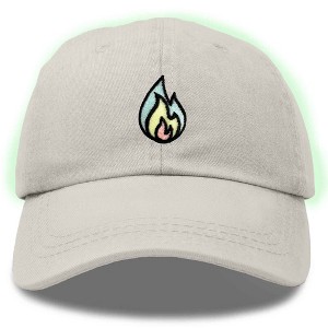 Dalix Fire Embroidered Lit Flame Dad Hat Cotton Baseball Cap Adjustable Mens - 1 of 4