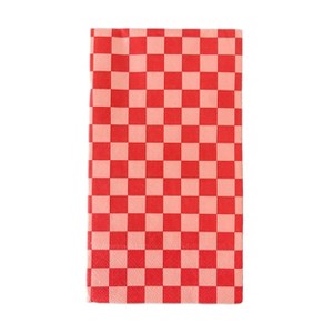 Jollity & Co. - Check It! Cherry Crush Guest Napkins - Pack of 16 Paper Napkins - 1 of 2