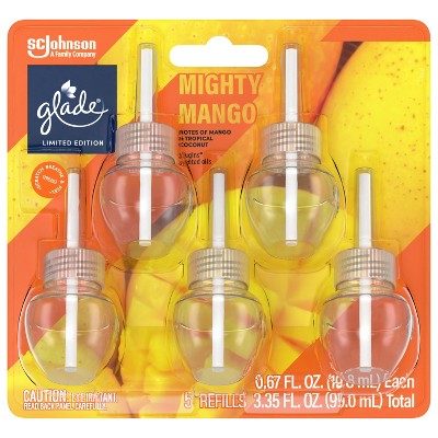 Glade Plugins Scented Oil Air Freshener Mighty Mango 3.35oz/5pk