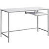 Vynxaria Modern 48" White Laminate Computer Desk Grey Metal Frame for Home Office Laptop Work - 2 of 4