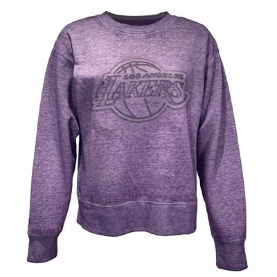 NBA Los Angeles Lakers Women's Embossed Crew Neck Fleece Sweatshirt - XL