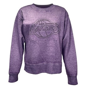 NBA Los Angeles Lakers Women's Embossed Crew Neck Fleece Sweatshirt - XL - 1 of 4