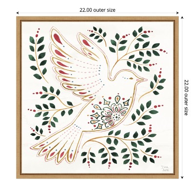Holiday Sparkle VIII Christmas Canvas Print with Maple Frame