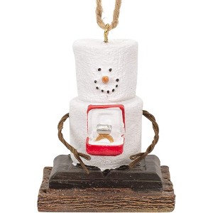 Ganz S'mores Resin Holiday Ornament, Engaged Snowman - 1 of 2