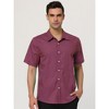 Lars Amadeus Men's Short Sleeves Polka Dots Button Down Dress Shirt - 3 of 4