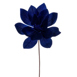 Vickerman 22" Velvet Sheen Glitter Trim Poinsettia - 1 of 1