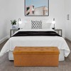 Aoibox Folding Ottoman Bench with Storage, PU Leather Foot Rest, End of Bed Bench, Storage Chest for Living Room, Bedroom and Entryway, Light Brown - 2 of 4