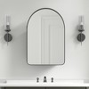 Dovelina Iron Frame Arched Wall Mirror Cabinet Multifunctional Wall-Mounted Mirrored Cabinet with Magnetic Doors - image 3 of 4