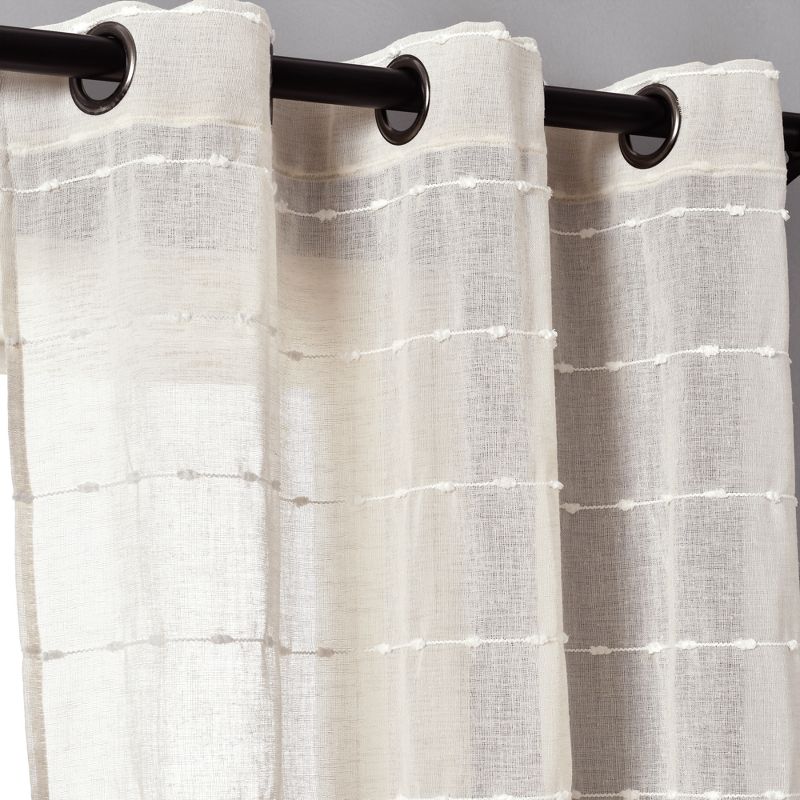 Set of 2 Farmhouse Texture Grommet Sheer Window Curtain Panels - Lush Décor, 6 of 16