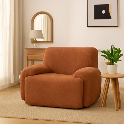 Airsurfer Modern Oversized Accent Chair, Upholstered Lounge Chair Fabric with Curved Design for Living Room or Bedroom