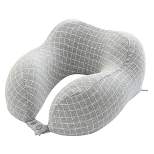 Travel Pillow - Memory Foam Pillow with Washable Cover - Neck Pillows for Sleeping on Airplanes, Trains, Cars, and Buses by Home-Complete (Gray)