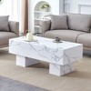 NicBex Modern 43.3" Rectangle Wood Coffee Table with Thick Tabletop for Living Room and Office - 3 of 4