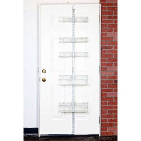 Home Basics Heavy Duty 4 Tier Over The Door Metal Pantry Organizer, Grey