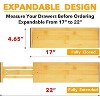Set of 4 Bamboo Drawer Adjustable Drawer Dividers, 4.65” High, Expandable Organizers for Clothing (17-22" Sizes) - SpaceAid® - 3 of 4