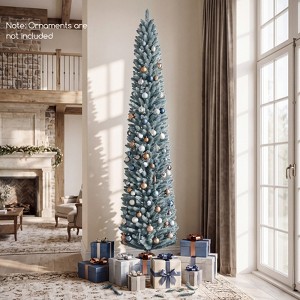 Costway 8 FT Artificial Pencil Christmas Tree with 535 Lush Branch Tips ...