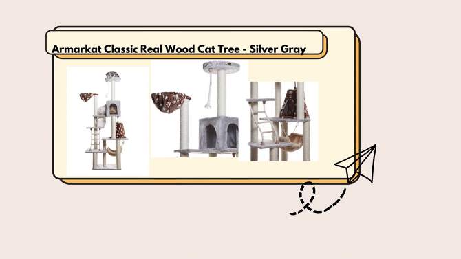 Armarkat Classic Real Wood Cat Tree - Silver Gray, 2 of 11, play video