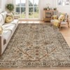 Coucheta Washable Vintage Large Neutral Boho Farmhouse Area Rug, Non-Slip Soft Low Pile Indoor Carpet for Living Room, Bedroom & Dining Room - 2 of 4