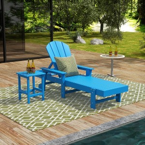 WestinTrends Malibu 2 Piece Adirondack Poly Reclining Chaise Lounge With Arms & Wheels - 1 of 4