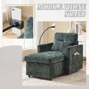 MOONMISS chenille lazy  recliner  with storage backrest and cell phone bracket  for living room bedroom small householdop Arcade Games - 1 of 4