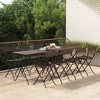 vidaXL Folding Bistro Chair Set of 8 Brown PE rattan, powder-coated steel - 2 of 4