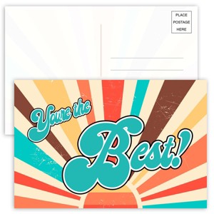 Paper Frenzy Retro Sunshine You're the Best Appreciation POSTCARD - 25 pack - 1 of 3