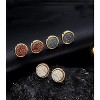9 Pairs 20G Round Stud Earrings Stainless Steel Cute Druzy Crystal Studs Earrings Pierced for Women Men 10mm/12mm - 3 of 4