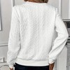 Women's Pullover Textured Half - Zip Sweatshirt Long Sleeve Casual Top - 2 of 2