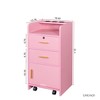 GDFStudio Estelle Modern Beauty Salon Storage Cabinet with 3 Dryer Holders, 2 Drawers, 1 Door and Casters - 3 of 4