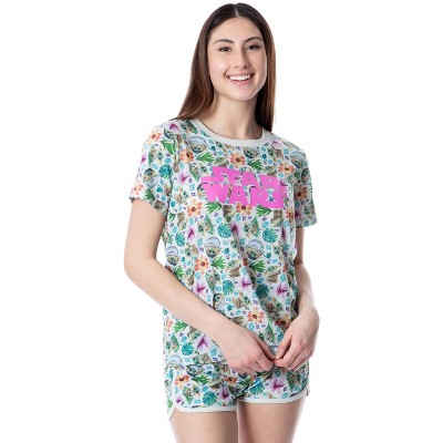 Star Wars Women's The Mandalorian The Child Sleep Pajama Set Short White