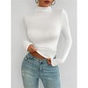 Womens Women's Mock Neck Long Sleeve Tops Slim Fit Stretchy Bodycon Shirts Fall Fashion Basic Tops - 4 of 4