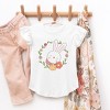 The Juniper Shop Easter Bunny Flower Wreath Toddler Flutter Sleeve Tee - 2 of 2