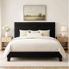 Bed Frame with Upholstered Headboard, Wooden Slats Support Black Mattress Foundation - 3 of 4