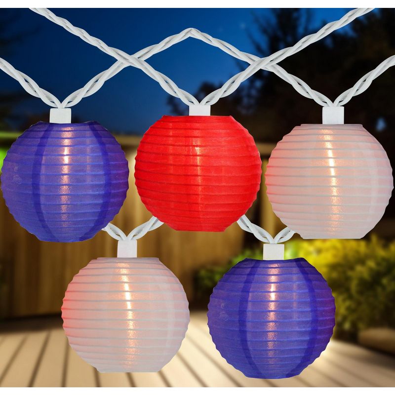 Northlight 10-Count Patriotic  Lantern 4th of July String Lights, 7.5ft White Wire, 2 of 7
