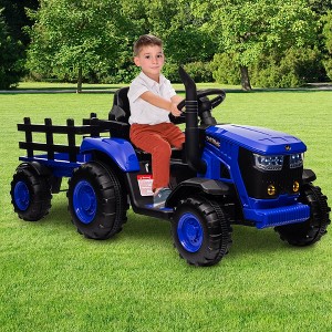 Tractor Stroller with Trailer - Remote Control, Spring Suspension, Dual Engines, Music Port, Suitable for Children 3+, Best Holiday Gift - 1 of 4