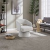 PAGED 360 Degree Swivel Accent Chair Velvet Accent Armchair with Swivel Pedestal Base, Round Barrel Design for Bedroom - 2 of 4