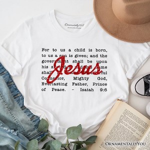 Jesus Christmas Bible Verse T‑Shirt, Isaiah 9:6 Tee for Faithful Believers White XS - 1 of 4