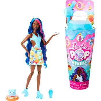 Barbie Pop Reveal Fruit Series Fruit Punch Doll, 8 Surprises Include Pet, Slime, Scent & Color Change