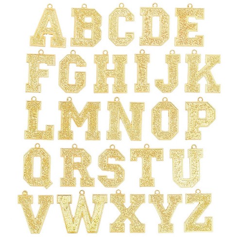 Letter Croc Charms Gold and Silver Diamond Alphabet Charms 