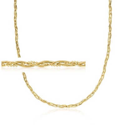 Ross-Simons Italian 18kt Gold Over Sterling Multi-Strand Braided Necklace Size 18