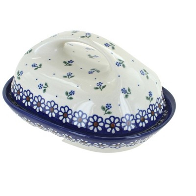 Blue Rose Polish Pottery Jubilee Butter Dish