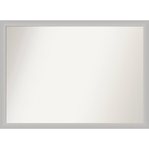 41" x 30" Non-Beveled Low Luster Silver Wood Wall Mirror - Amanti Art: Modern Rectangular, Includes Mount Hardware - 1 of 4