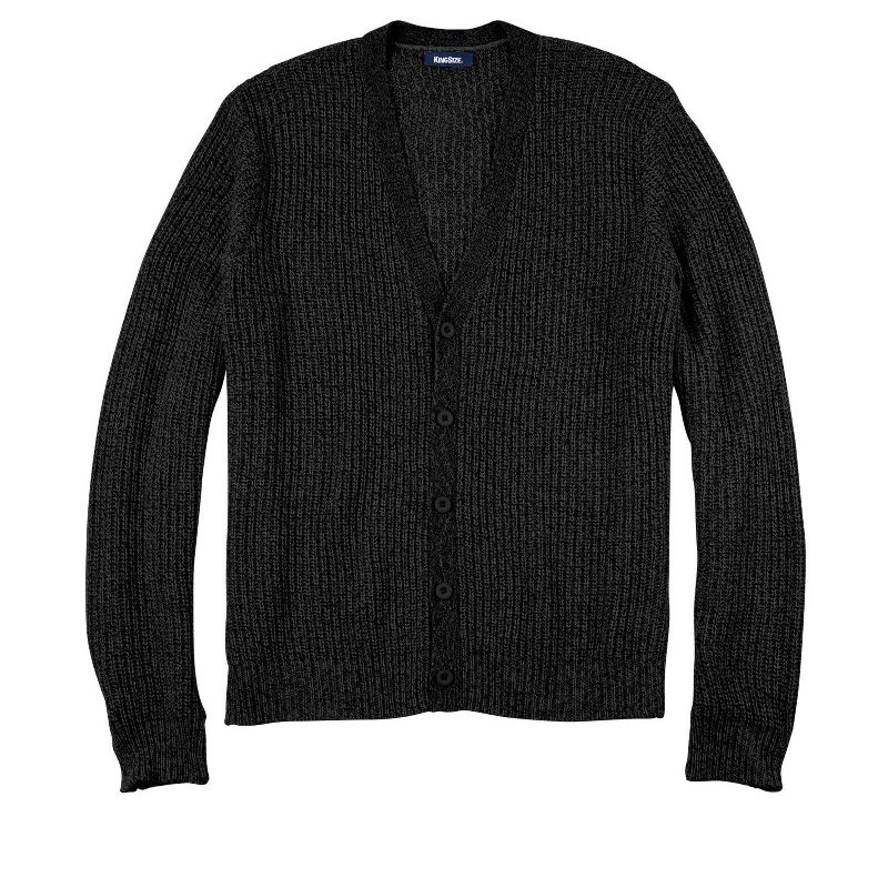 KingSize Men's Big & Tall Shaker Knit V-Neck Cardigan Sweater, 1 of 2