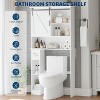 Over the Toilet Storage Cabinet Bathroom Shelf with Sliding Barn Door, Above Toilet Organizer with Toilet Paper Holder, Toilet Organizer Rack - 4 of 4