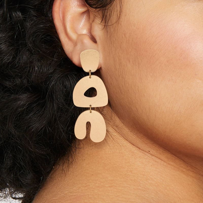 Abstract Geometric Post Drop Earrings - Universal Thread&#8482; Gold, 3 of 5
