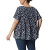 Agnes Orinda Women's Plus Size Polka Dots Casual Round Neck Flutter Sleeve Peplum Babydoll Blouses - 4 of 4
