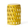 VisioGear Patio End Tables, 22.75 Inch Outdoor End Table, Lattice Design Table for Balcony Porch Pool, Yellow, 15"*15"*22.75" - 3 of 4