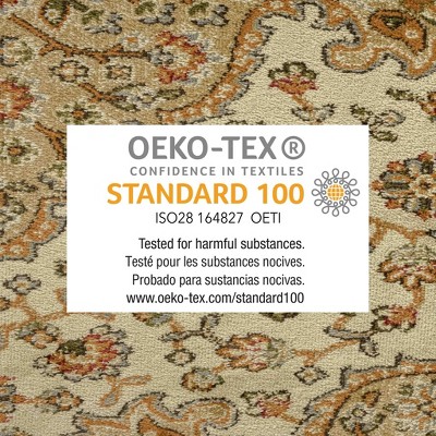 Beige and Ivory Medallion Synthetic Area Rug 5'2" x 7'2"