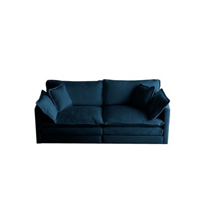 NicBex Chenille Fabric Loveseat Sofa Comfy 2 Seater Loveseat Couch with Deep Seat and 4 Pillows for Living Room,Apartment